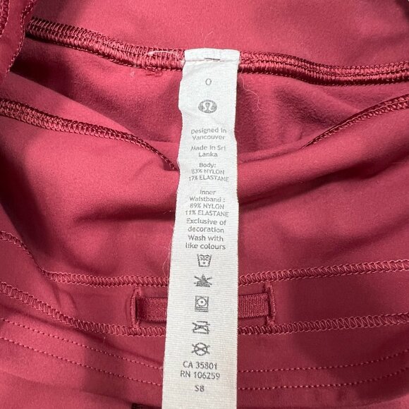 Lululemon Base Pace High Rise Tight 28" Inseam Mulled Wine Size 0 - Picture 3 of 5